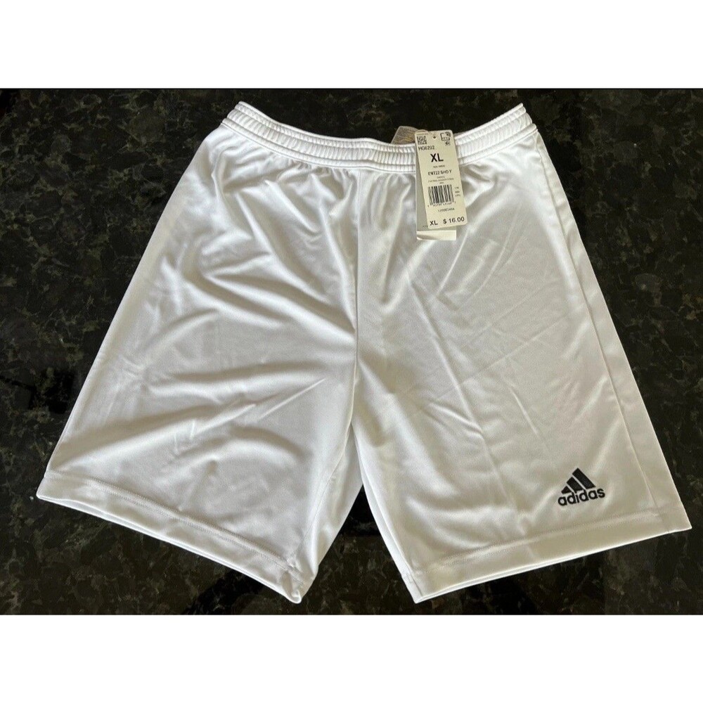 NWT Adidas Boys Solid White Entrada 22 Soccer Shorts sz XL